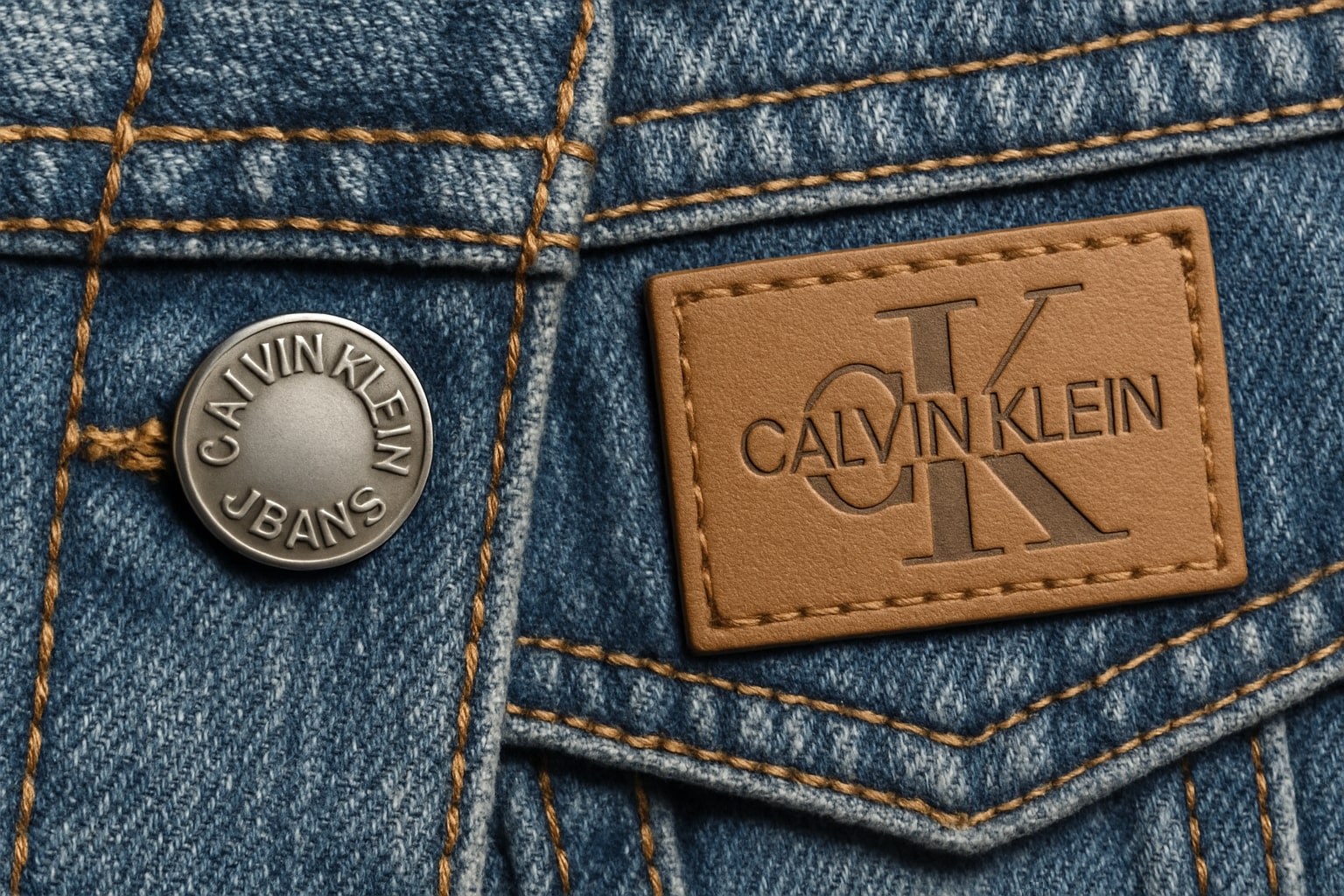 Фурнитура и деним Calvin Klein крупным планом