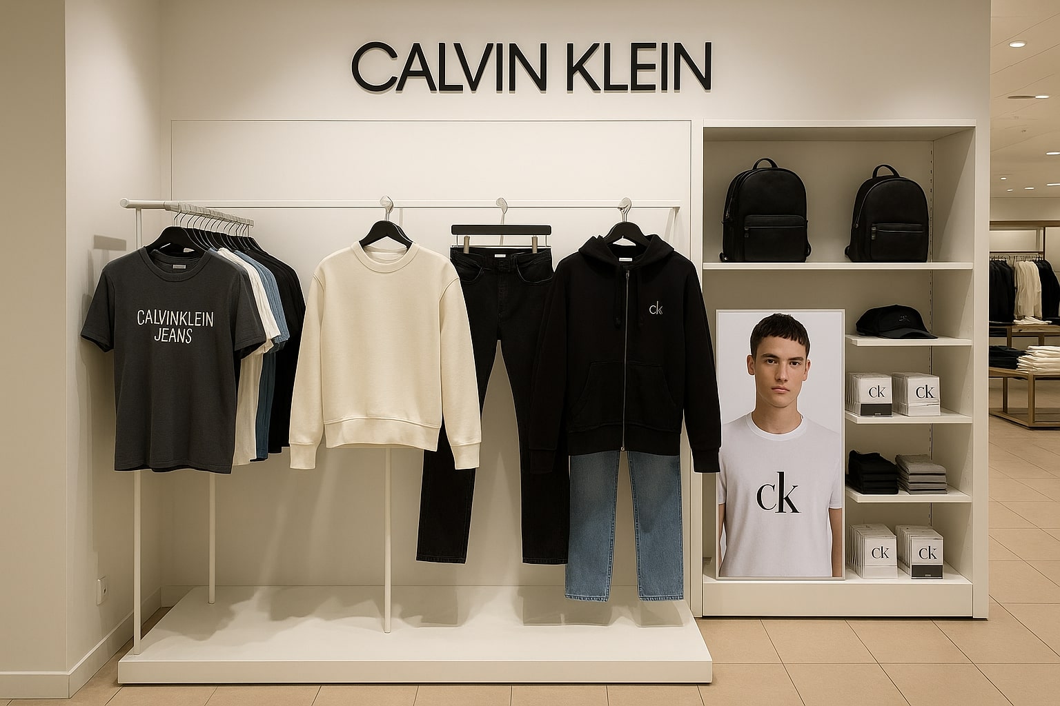 Фирменный корнер Calvin Klein в магазине