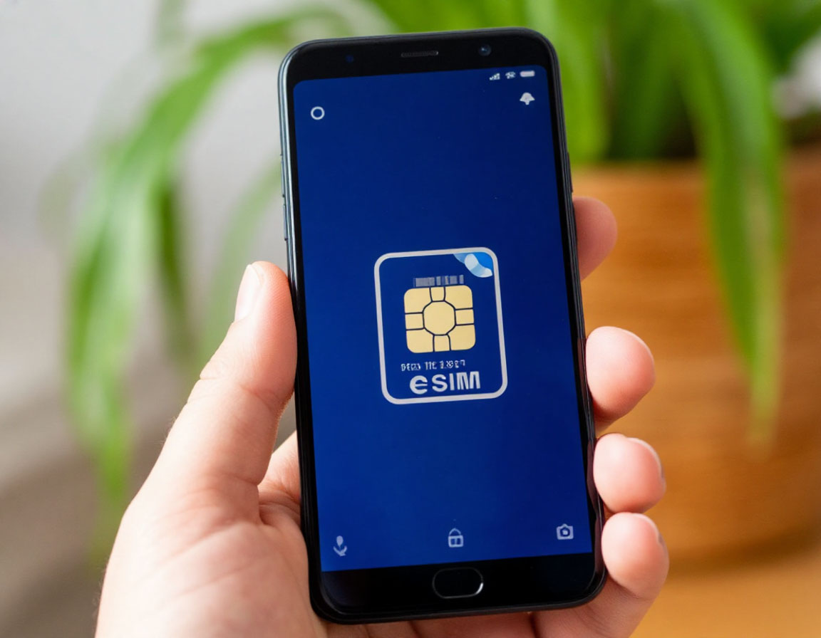Пример eSIM на экране смартфона